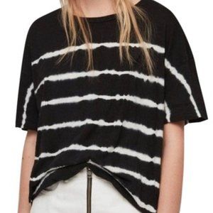 AllSaints black tee with tie dye stripes